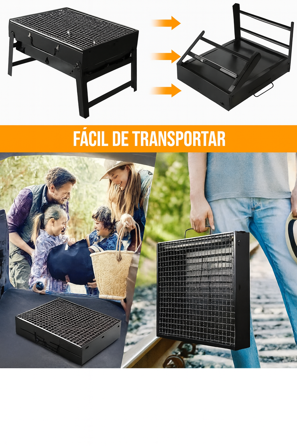 Parrilla de Carbón Portátil Plegable