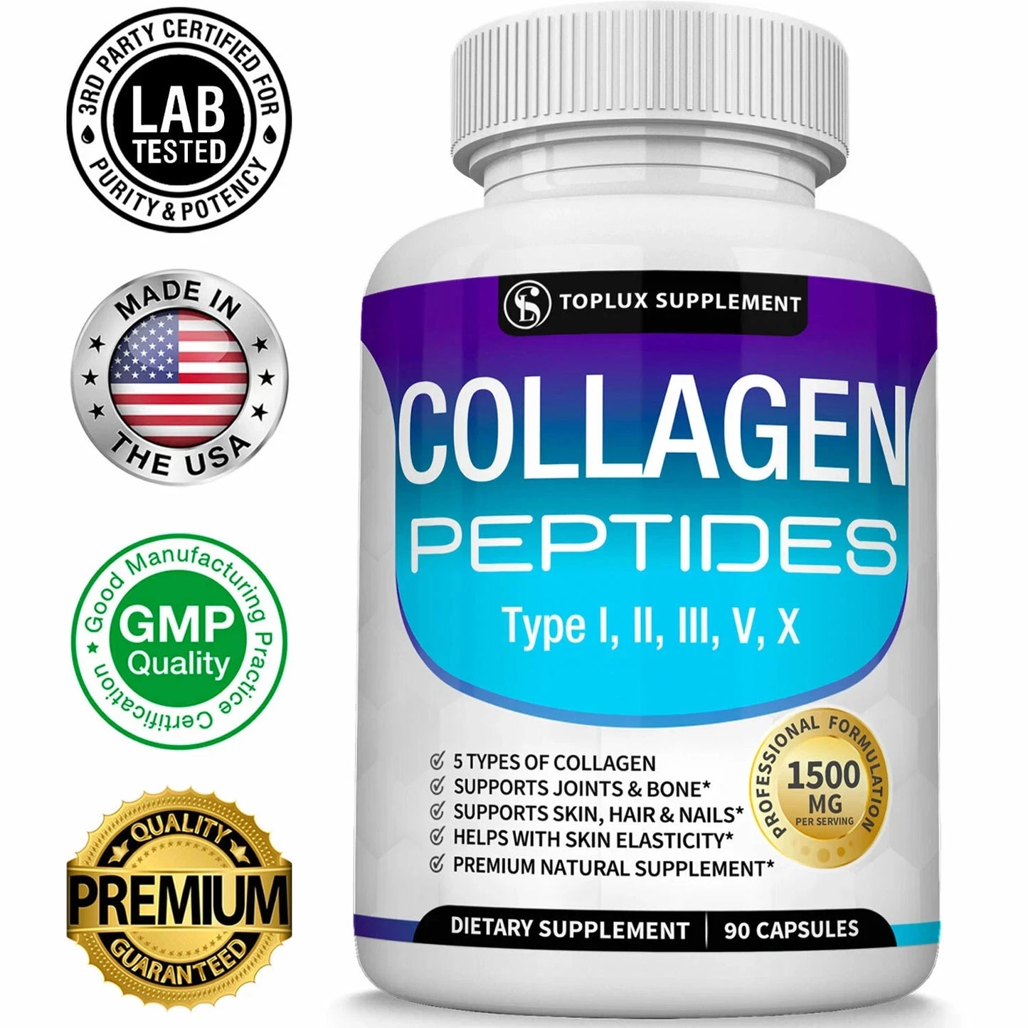 Collagen Toplux® - Colágeno para Juventud y Firmeza 60 Caps.