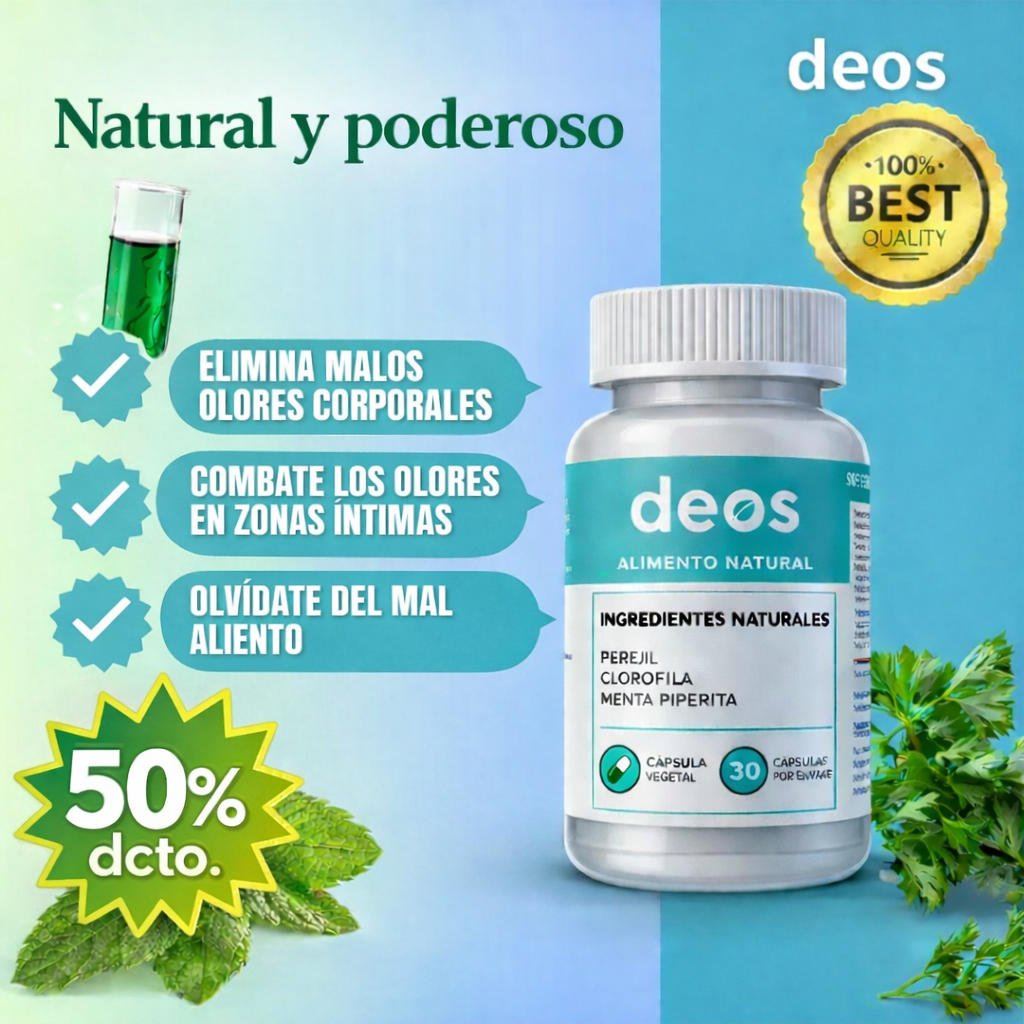 DEOS® - Desodorante corporal interno 30 cápsulas