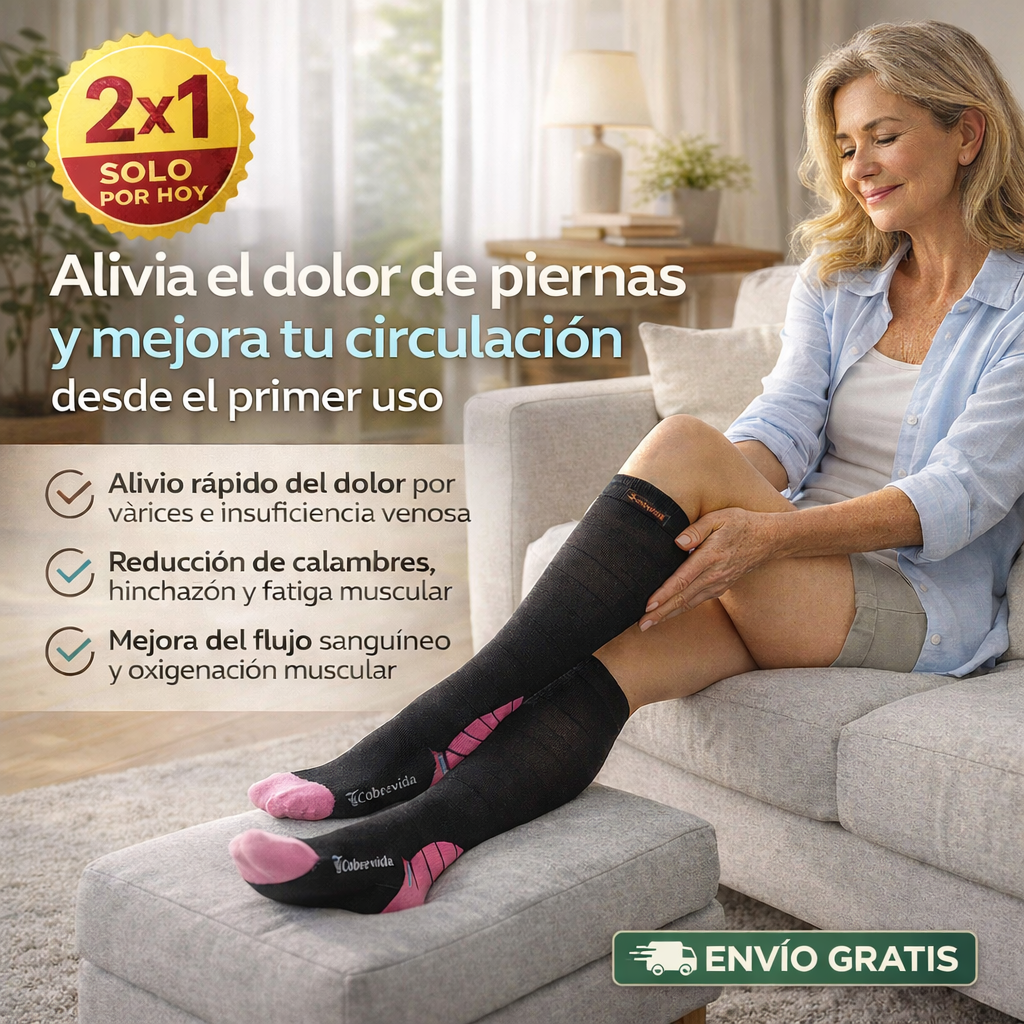 Cobrevida® Medias compresión con cobre para circulación y varices (2x1)