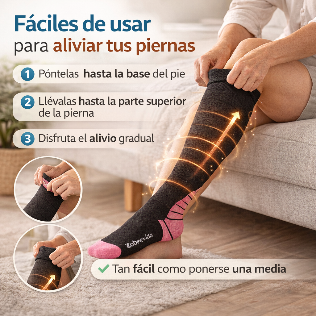 Cobrevida® Medias compresión con cobre para circulación y varices (2x1)