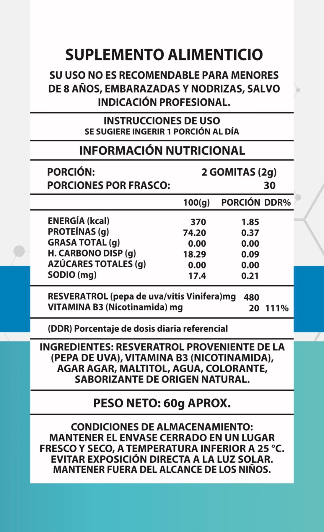 Nad+ Resveratrol Vidanova® Antienvejecimiento