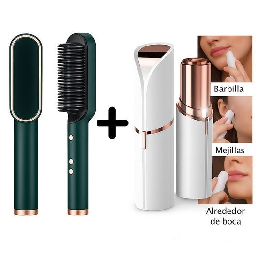 Pack Cepillo Alisador + Depilador Facial